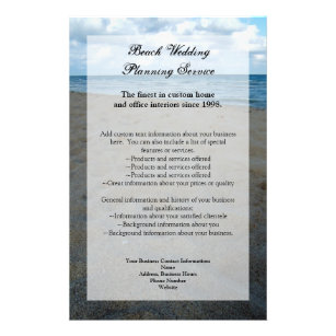 Blue and Brown Sands ~ Beach Wedding Flyer