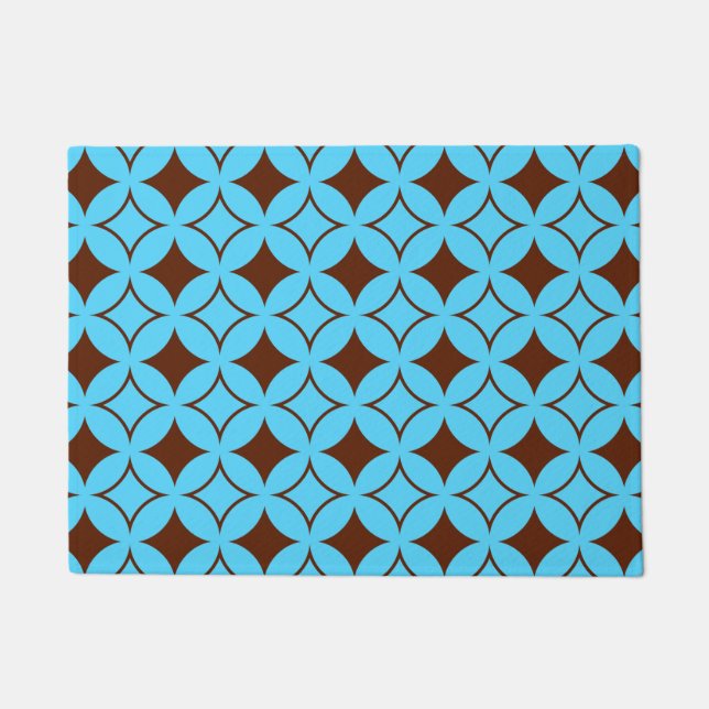 Blue and brown shippo doormat (Front)