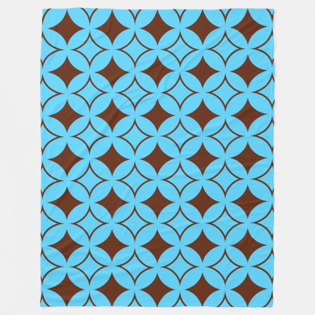 Blue and brown shippo fleece blanket (Front)