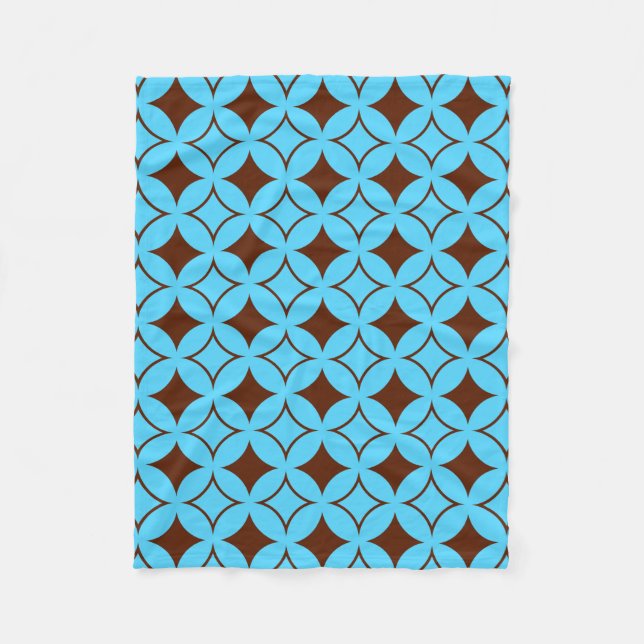 Blue and brown shippo fleece blanket (Front)