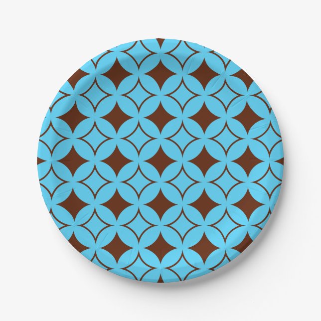 Blue and brown shippo paper plate (Front)