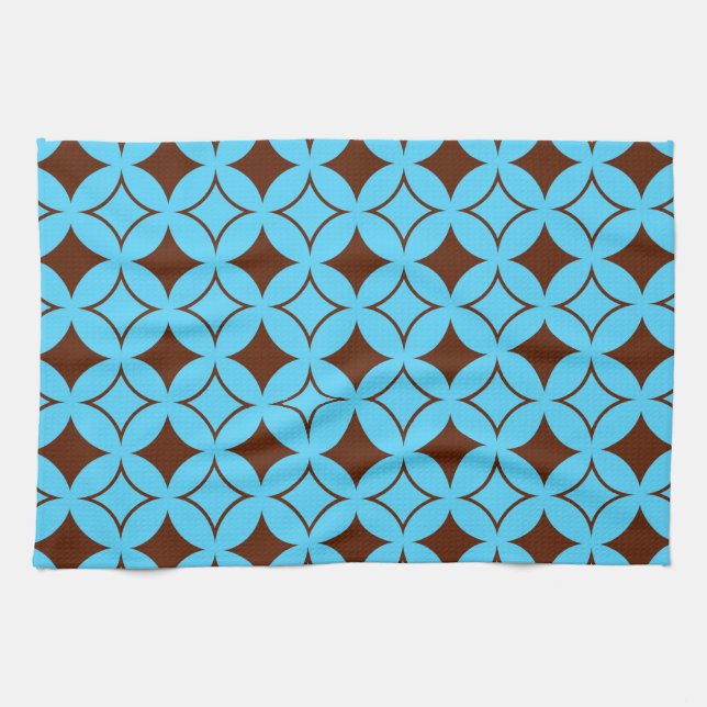 Blue and brown shippo tea towel (Horizontal)