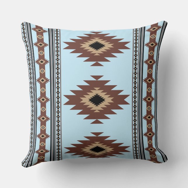 Blue And Brown Southwestern Style Cushion (Back)