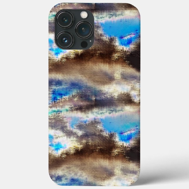 Blue and brown stained texture in a rough woody    Case-Mate iPhone case (Back)