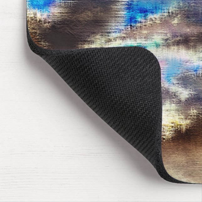 Blue and brown stained texture in a rough woody    mouse pad (Corner)