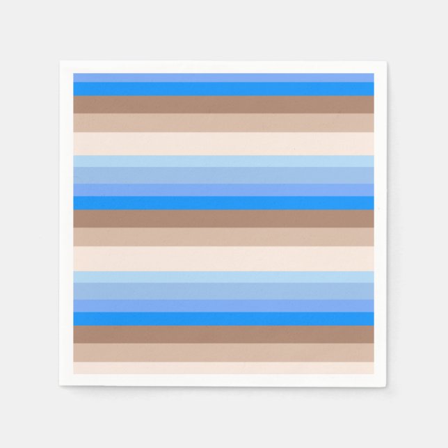 Blue and Brown stripes Napkin (Front)