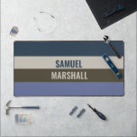 Blue and Brown  Stripes Pattern  Desk Mat<br><div class="desc">Enhance your workspace with the Blue and Brown Stripes Pattern Desk Mat. Featuring a stylish and modern striped design, this mat adds a sophisticated touch while providing a smooth surface for your keyboard and mouse. Perfect for home offices, gaming setups, or creative workspaces, it’s a great choice for those who...</div>