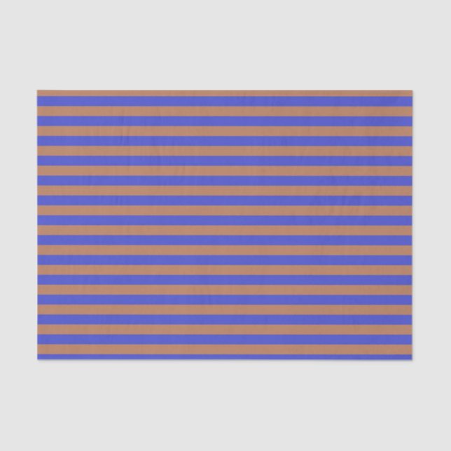 Blue and Brown Stripes Tissue Paper (Front)