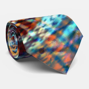 Blue and brown strokes rustically crossed in silky tie