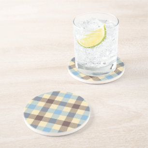 Blue And Brown Tartan plaid Coaster