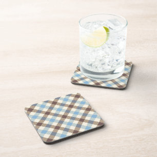 Blue And Brown Tartan plaid Coaster