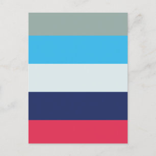 Blue And Burgundy Striped Postcard
