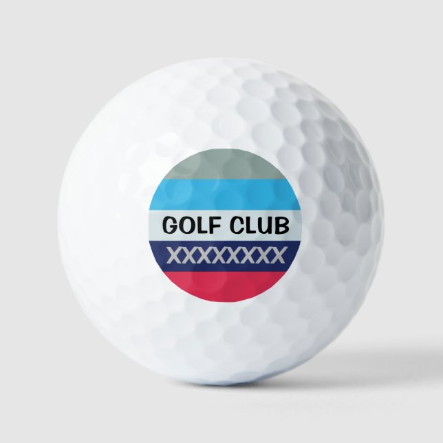 Blue And Burgundy Stripes Golf Balls (Front)