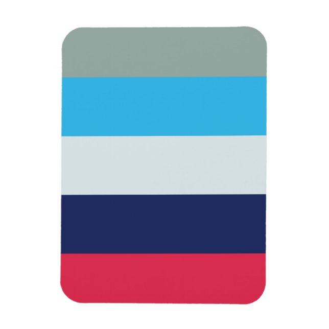 Blue And Burgundy Stripes Magnet (Vertical)