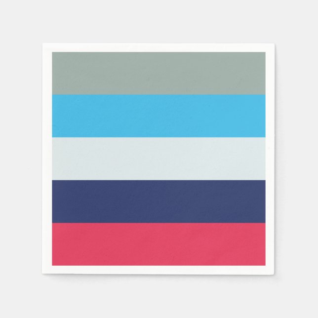 Blue And Burgundy Stripes Napkin (Front)