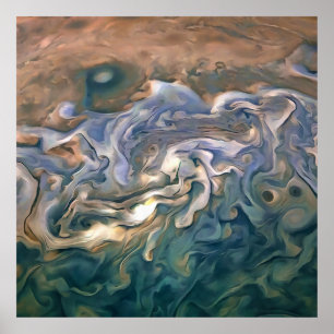 Blue and Calm Seashore Abstract Art Poster