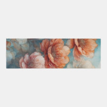 Blue and caramel brown tone floral print