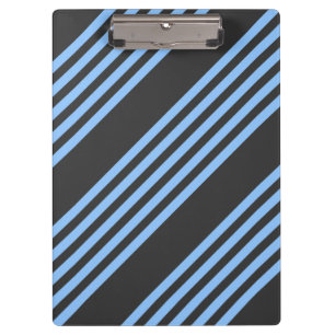 Blue and charcoal five stripe pattern clipboard