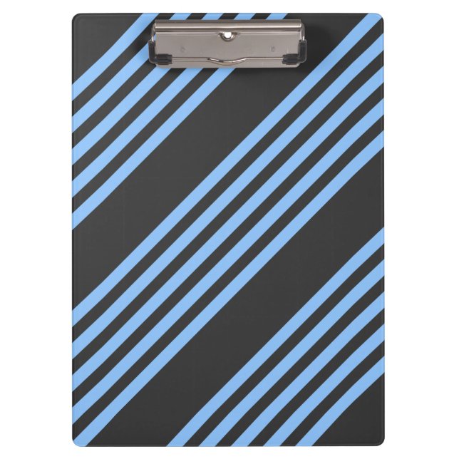 Blue and charcoal five stripe pattern clipboard (Front)
