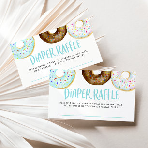 Blue and Chocolate Doughnuts Baby Diaper Raffle Ca Business Card