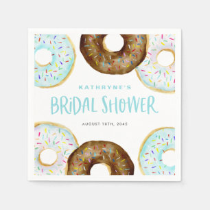 Blue and Chocolate Sprinkle Doughnuts Bridal Showe Napkin