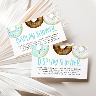 Blue and Chocolate Sprinkle Doughnuts Display Show Enclosure Card