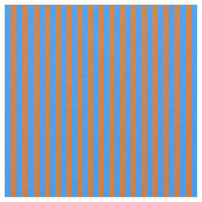 Blue and Chocolate Striped/Lined Pattern Fabric (Close Up)