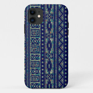 Blue And Colourful Tribal Geometric Pattern 2 iPhone 11 Case