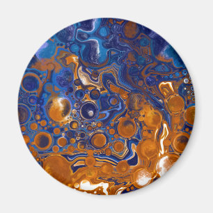Blue and Copper Abstract Modern Art     Magnet