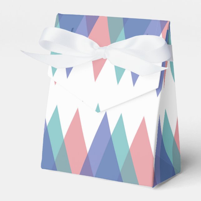 Blue and coral triangles favour box (Front Side)