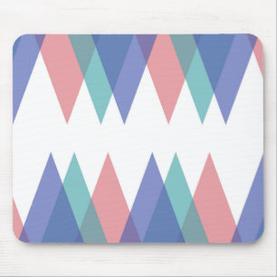 Blue and coral triangles mouse pad