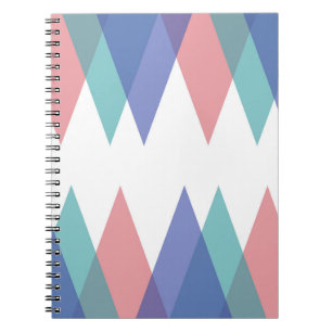 Blue and coral triangles notebook