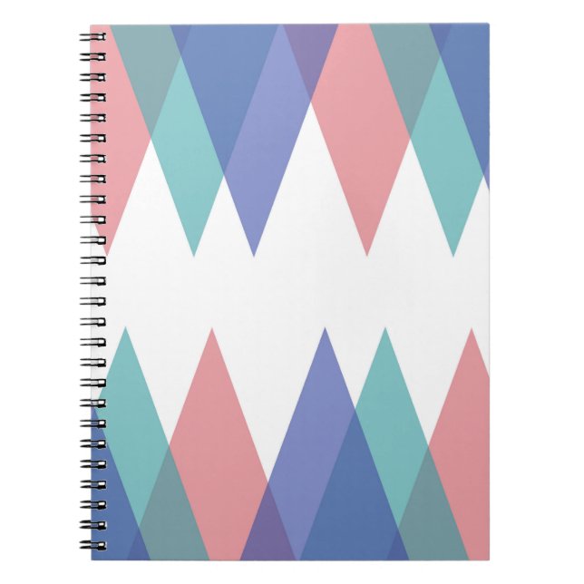 Blue and coral triangles notebook (Front)
