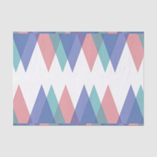 Blue and coral triangles tissue paper