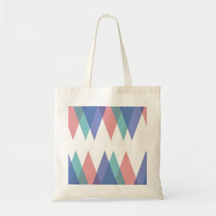 Blue and coral triangles tote bag