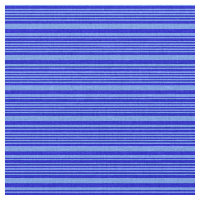 Blue and Cornflower Blue Stripes Fabric (Close Up)
