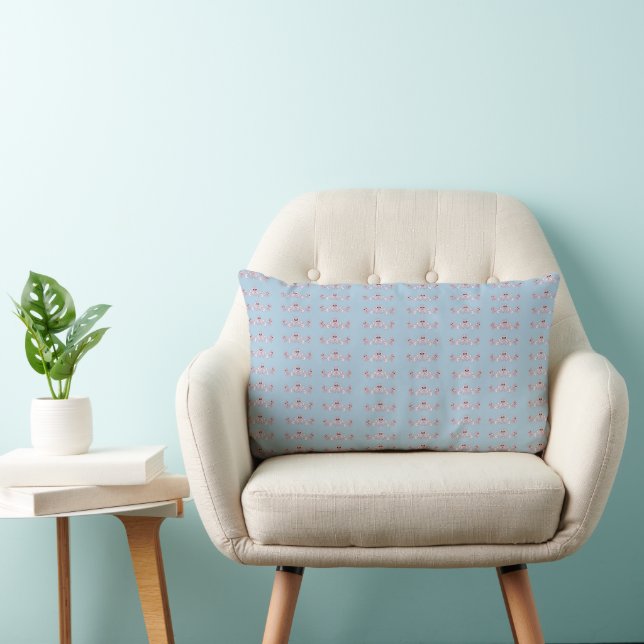 Blue and Cranberry Lumbar Cushion (Chair)