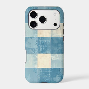 Blue and cream chequered pattern