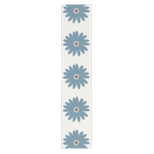 Blue And Cream Daisy Short Table Runner