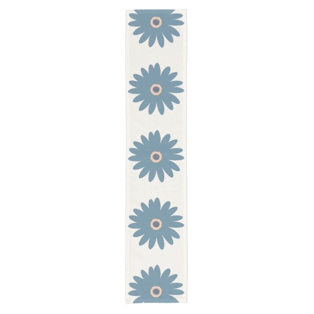 Blue And Cream Daisy Short Table Runner (Front)