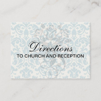 blue and cream damask flourish pattern enclosure card