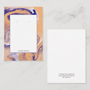 Blue and Cream Earring Display Holder Business Card
