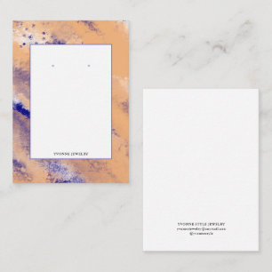 Blue and Cream Earring Display Holder Business Card