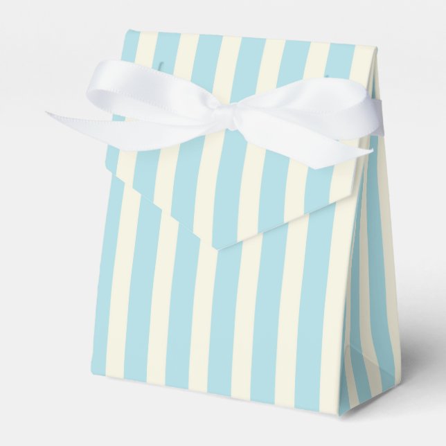 Blue and Cream Striped Favour Box (Front Side)