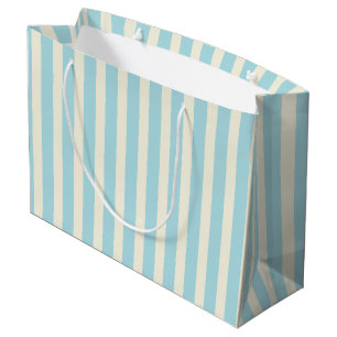Blue and Cream Striped Gift Bag