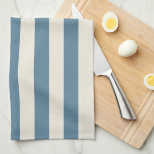 Blue And Cream Vertical Stripes Tea Towel