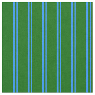 Blue and Dark Green Coloured Stripes Fabric