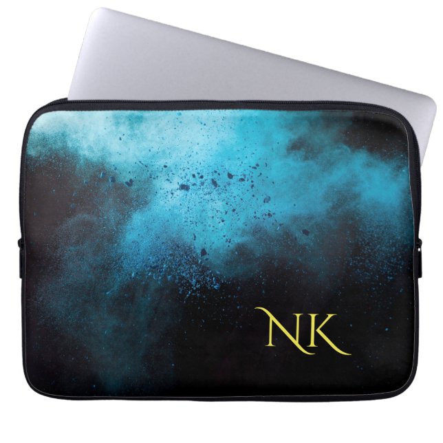  blue and dark Laptop case (Front)