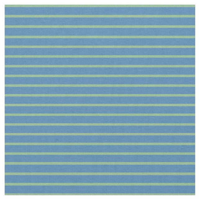Blue and Dark Sea Green Striped Pattern Fabric (Close Up)