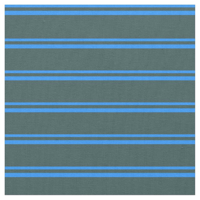 Blue and Dark Slate Grey Striped/Lined Pattern Fabric (Close Up)